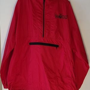 The Immortals Pull Over Hoodie Windbreaker  Red Jacket.  Size XL.